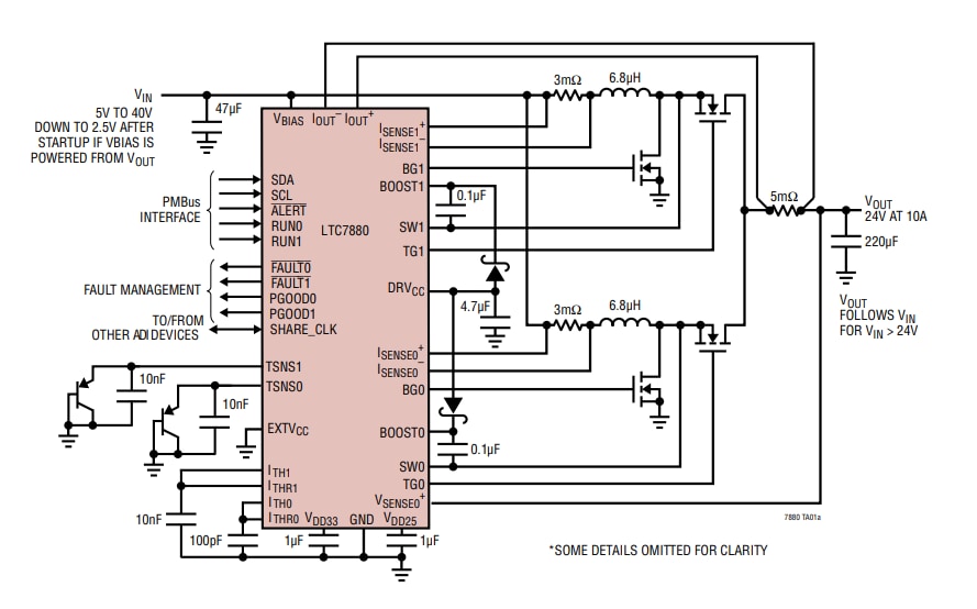 Application Circuit Diagram - Analog Devices Inc. LTC7880 Step-Up Controllers Application Circuit Diagram - Analog Devices Inc. LTC7880 Step-Up Controllers