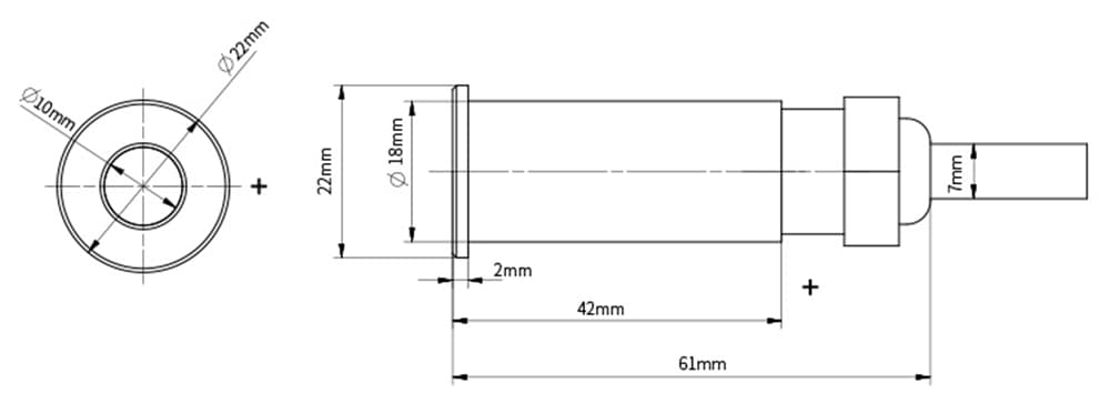 Mechanical Drawing - DFRobot SEN0491 Laser Ranging Sensor UART