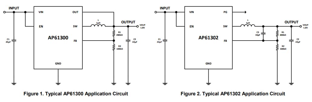 Diodes Incorporated AP61300/AP61302 3A Synchronous Buck Converters