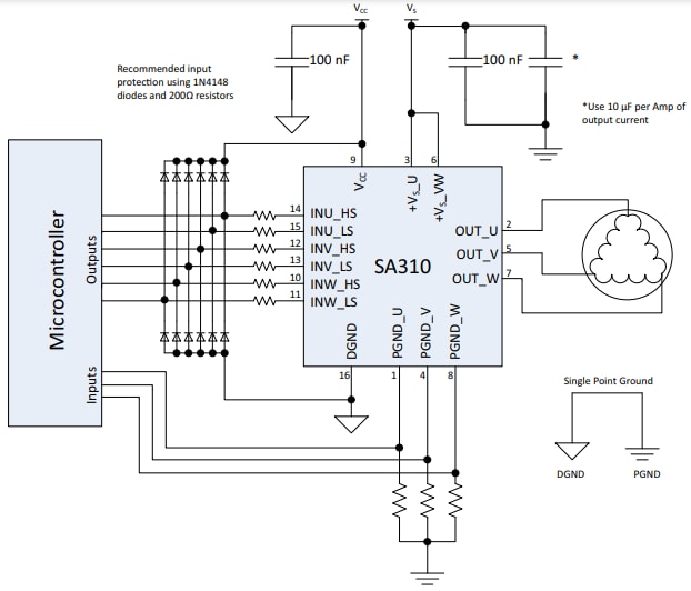 Schematic - Apex Microtechnology SA310 Brushless DC Motor Driver