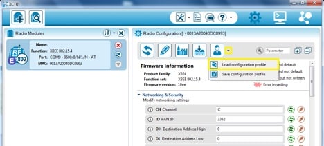 Loading the configuration profile.